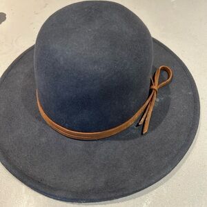 Blue-Gray Hat with Brown Band